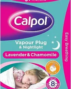 Calpol Vapour Plug & Nightlight Lavender & Chamomile + 3 Refill Pads
