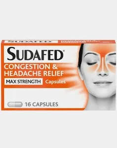 Sudafed Congestion & Headache Relief Capsules