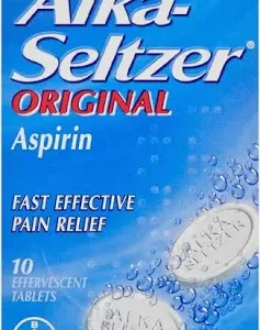 Alka-Seltzer Original Aspirin Pain Relief 10 Effervescent Tablets