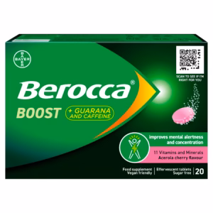 Berocca Boost Effervescent Tablets with Guarana & Caffeine - 20 Pcs